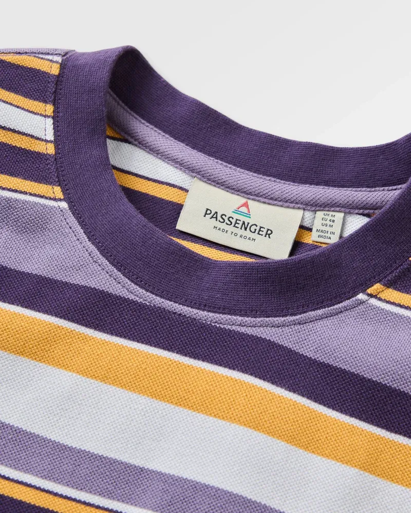 Passenger Men's Wild Pine Relaxed Fit Stripe T-Shirt - Heather Organic Cotton Tee-4