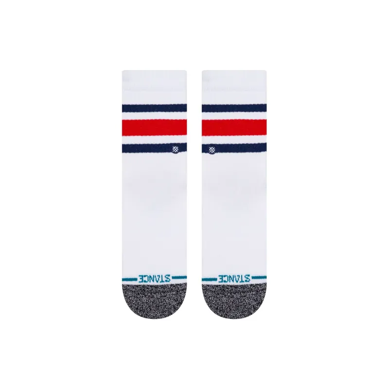 Stance BOYD ST Kids Crew Socks - White and Blue - Comfortable Kids Socks-1