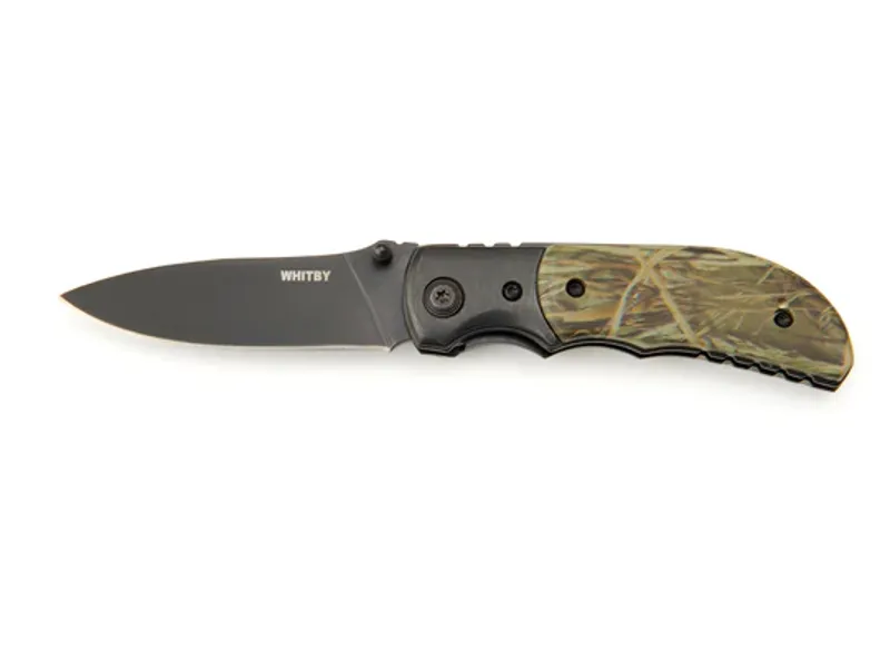 Whitby Lock Knife - Camo Handle Folding Pocket Knife for Outdoor Use