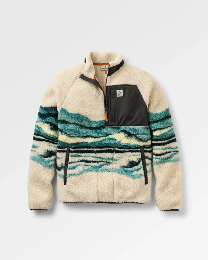 Passenger Offroad Sherpa 1/2 Zip Fleece Reflection Birch Recycled Warm Sherpa Pullover-1