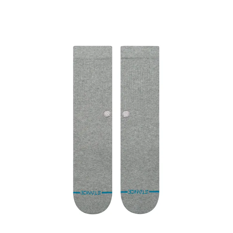 Stance ICON Crew Socks - Grey Heather - Premium Graphic Crew Socks-1