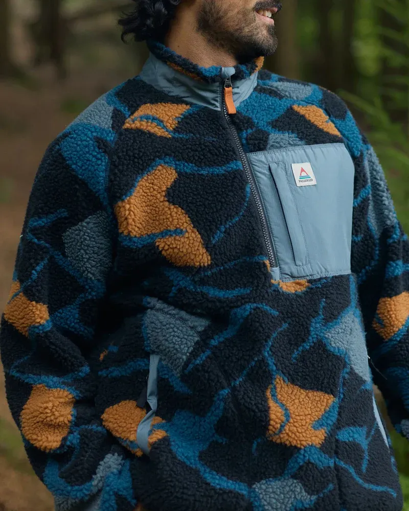 Passenger Men's Offroad Recycled Sherpa 1/2 Zip Fleece Sustainable Adventure Layer-1