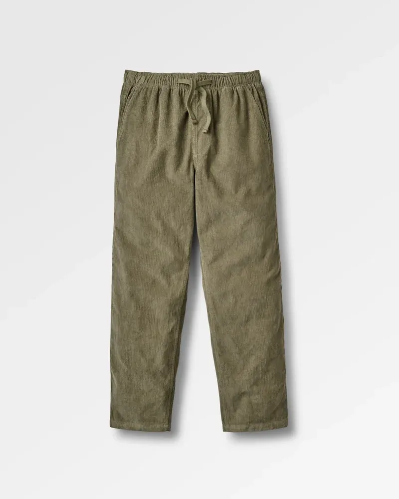 Passenger Drifter Cord Relaxed Fit Trousers - Dusty Olive Men's Corduroy Trousers - Regular Length-3