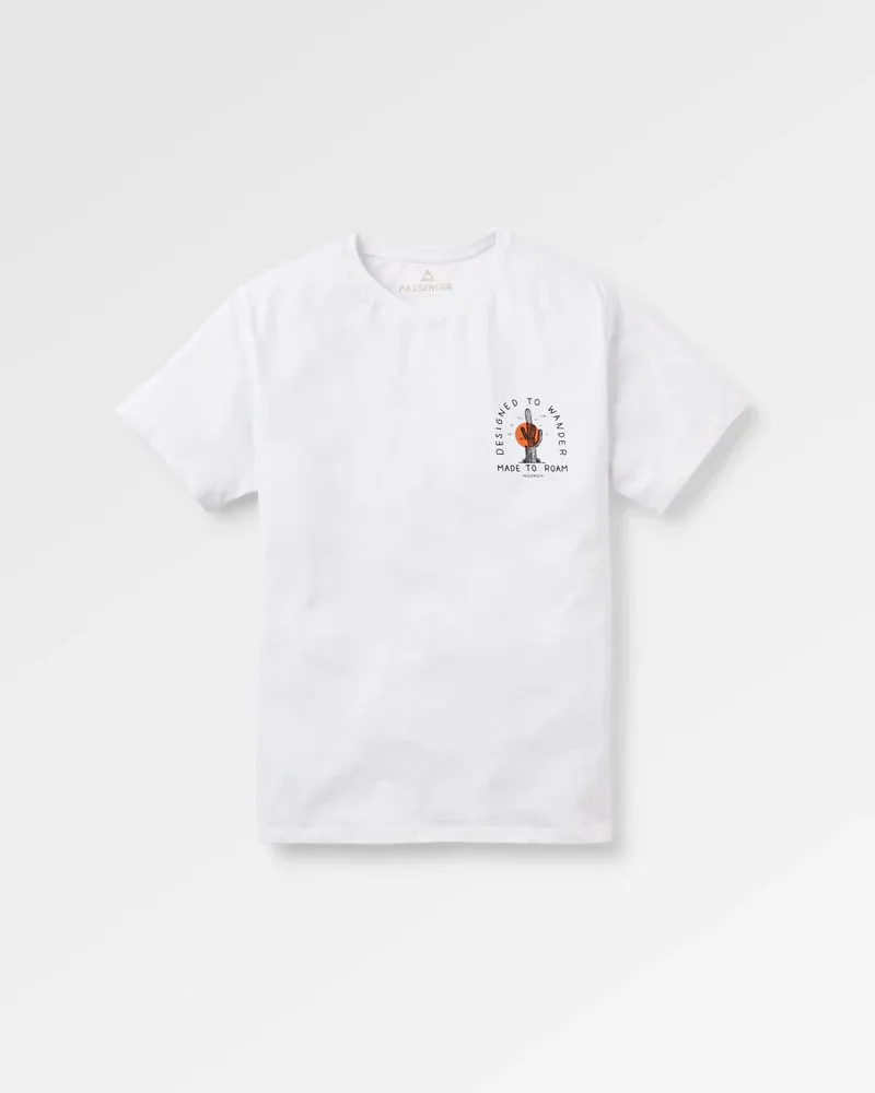 Passenger Explore Cactus Print T-Shirt White - Men's Organic Cotton Graphic Tee-5