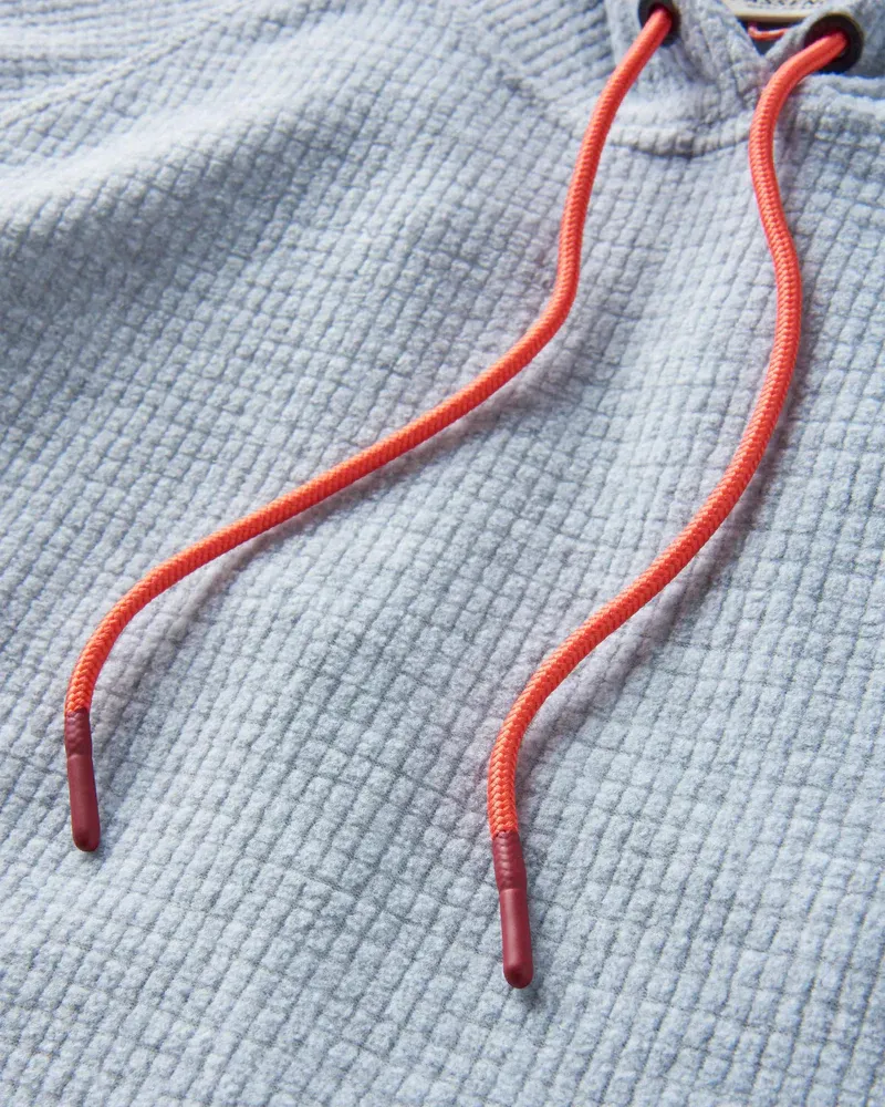 Passenger Point Grid Polar Fleece Hoodie - Grey Marl Men's Outdoor Pullover-4