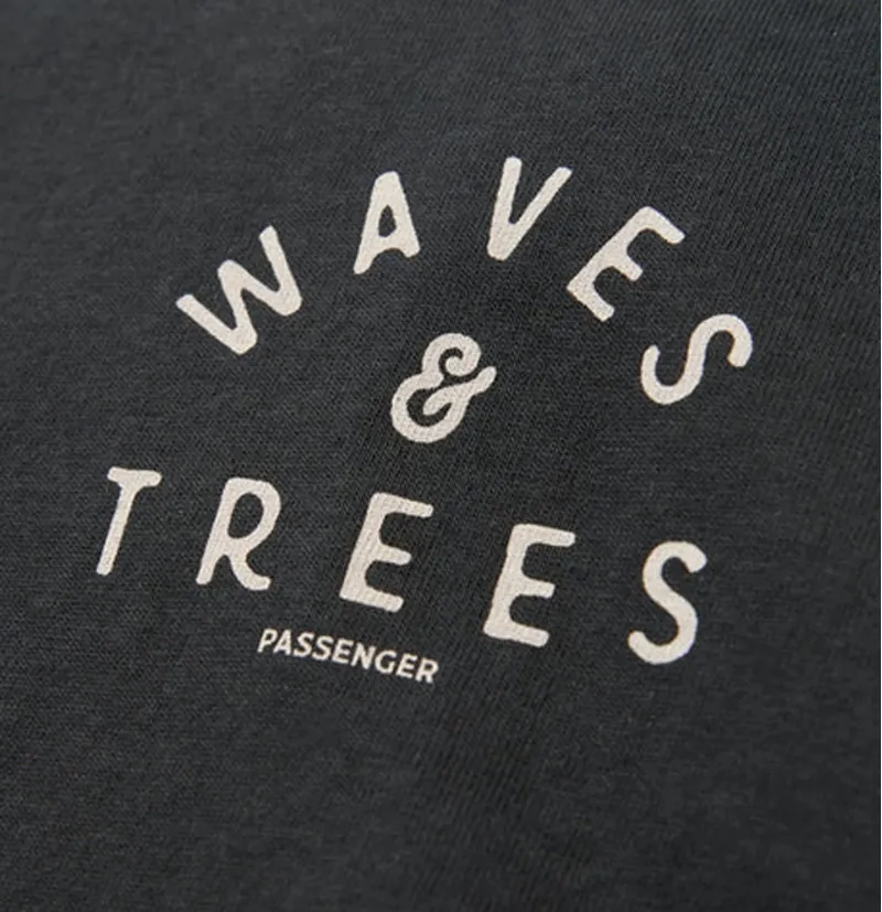 Passenger Penida Waves and  Trees Long Sleeve T-Shirt Black - Women's Graphic Cotton Tee-2