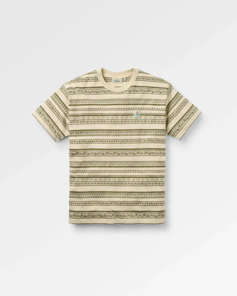 Passenger Mellower Jacquard T-Shirt - Geo Stripe Organic Cotton Men's Tee