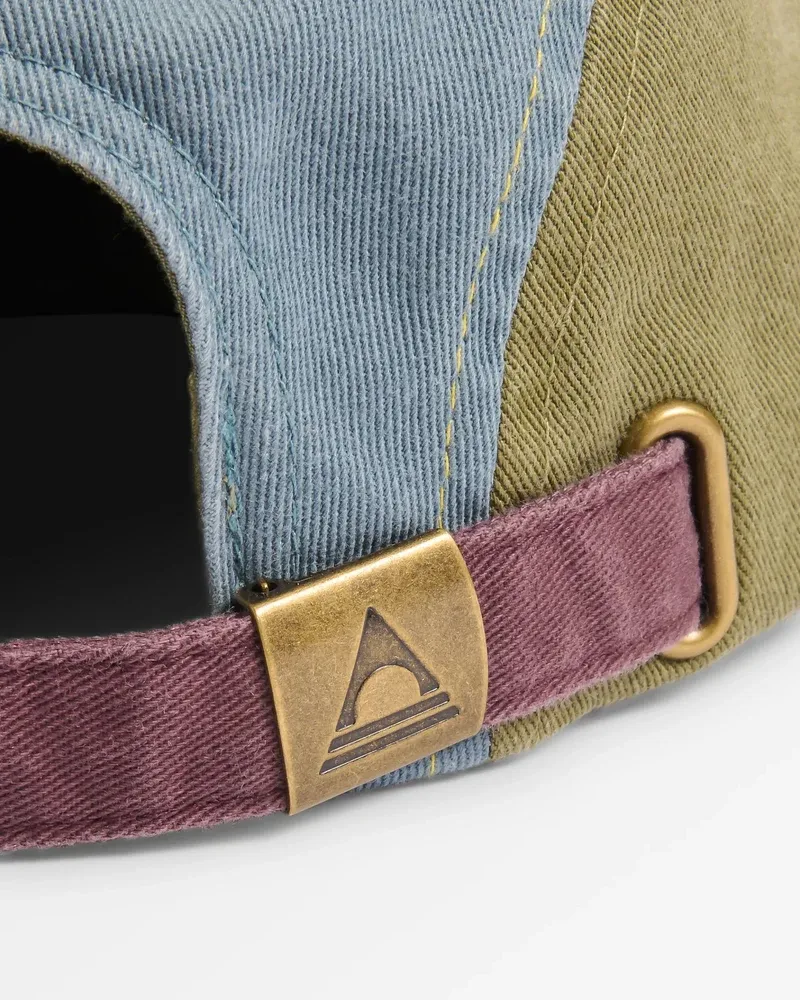 Passenger Fixie 5 Panel Cap - Dusty Ochre/Stormy Blue-3