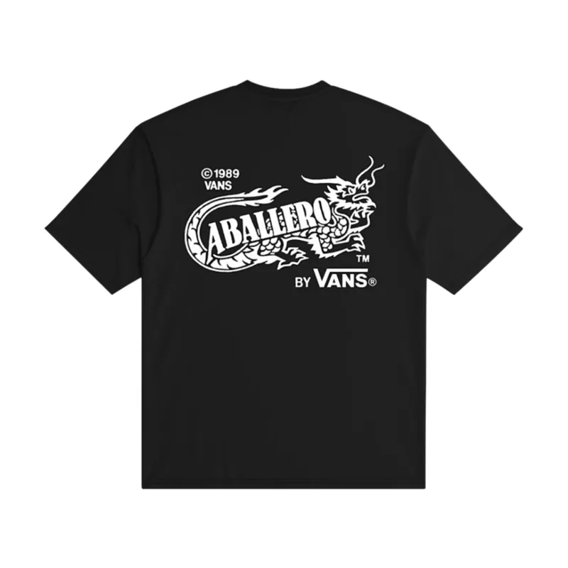 Vans Caballero SS Tee in Black - Retro Dragon Graphic Skate T-Shirt