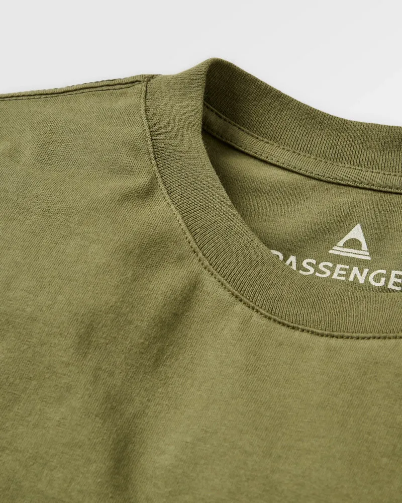 Passenger Laidback Recycled Cotton Relaxed Fit T-Shirt Khaki-3