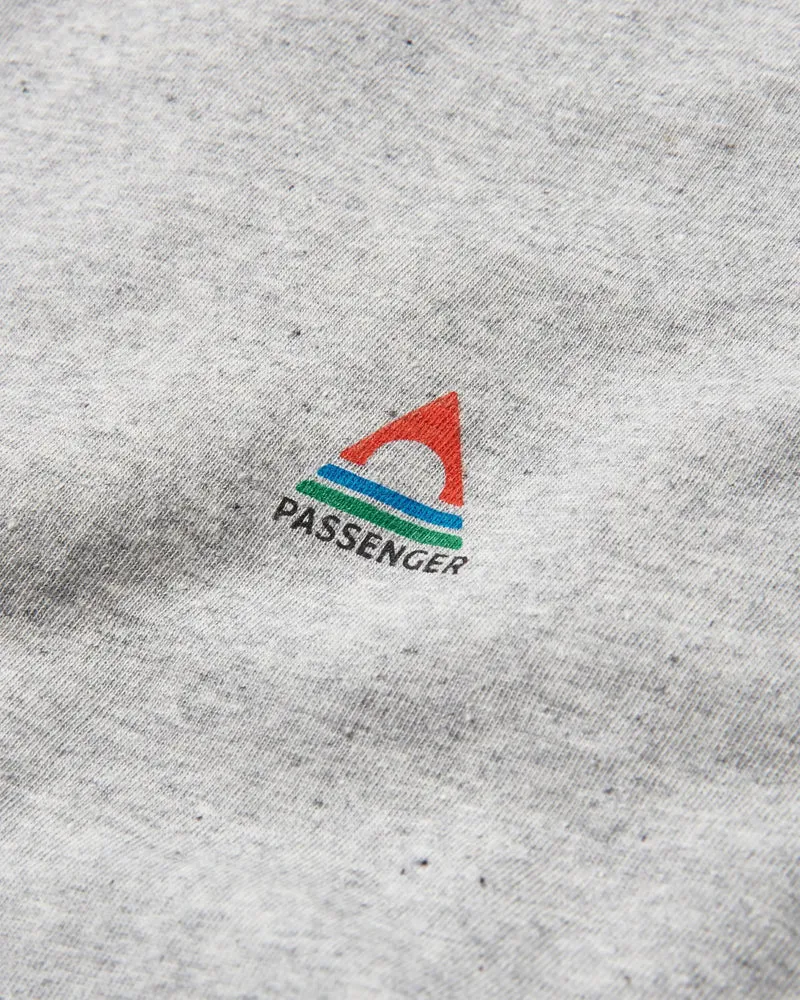 Passenger Classic Logo Cotton T-Shirt - Mid Grey Soft Organic Everyday Essential Tee-3