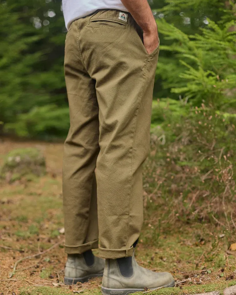 Passenger Men Adventurer Canvas Trouser Dark Olive-1