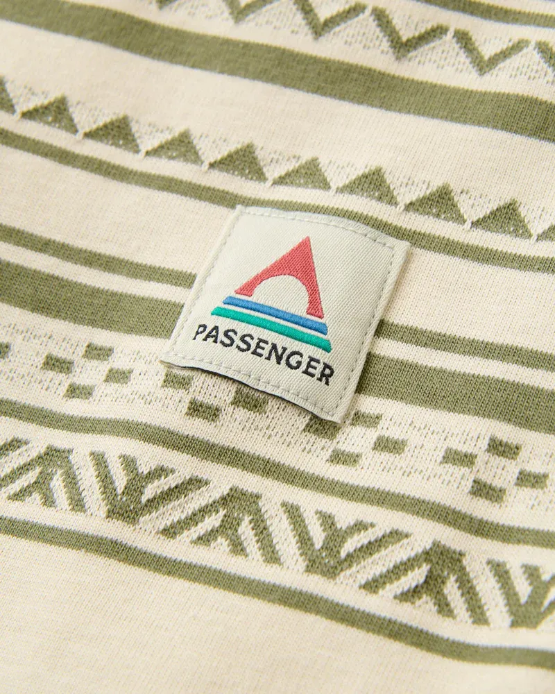 Passenger Mellower Jacquard T-Shirt - Geo Stripe Organic Cotton Men's Tee-2