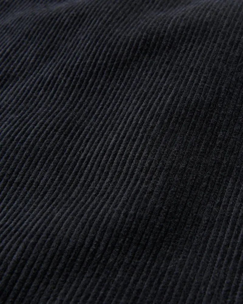 Passenger Kodiak Sherpa Lined Cord Overshirt - Faded Black Men's Corduroy Jacket-4