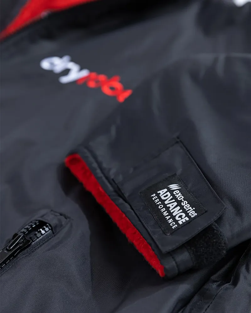 Dryrobe Advance Long Sleeve - Black Red Waterproof Outdoor Changing Robe-1