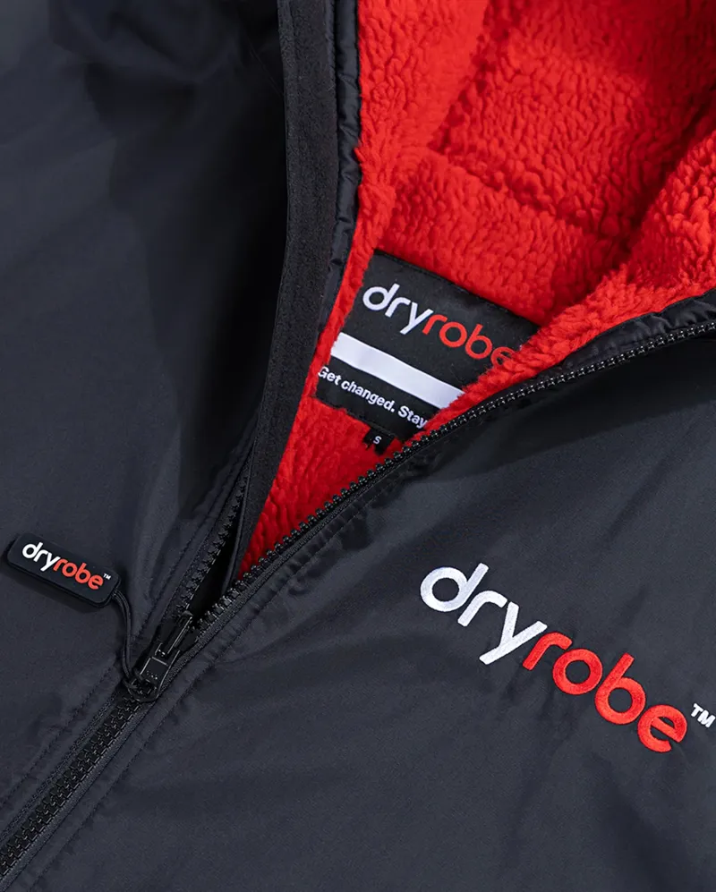 Dryrobe Advance Long Sleeve - Black Red Waterproof Outdoor Changing Robe-2