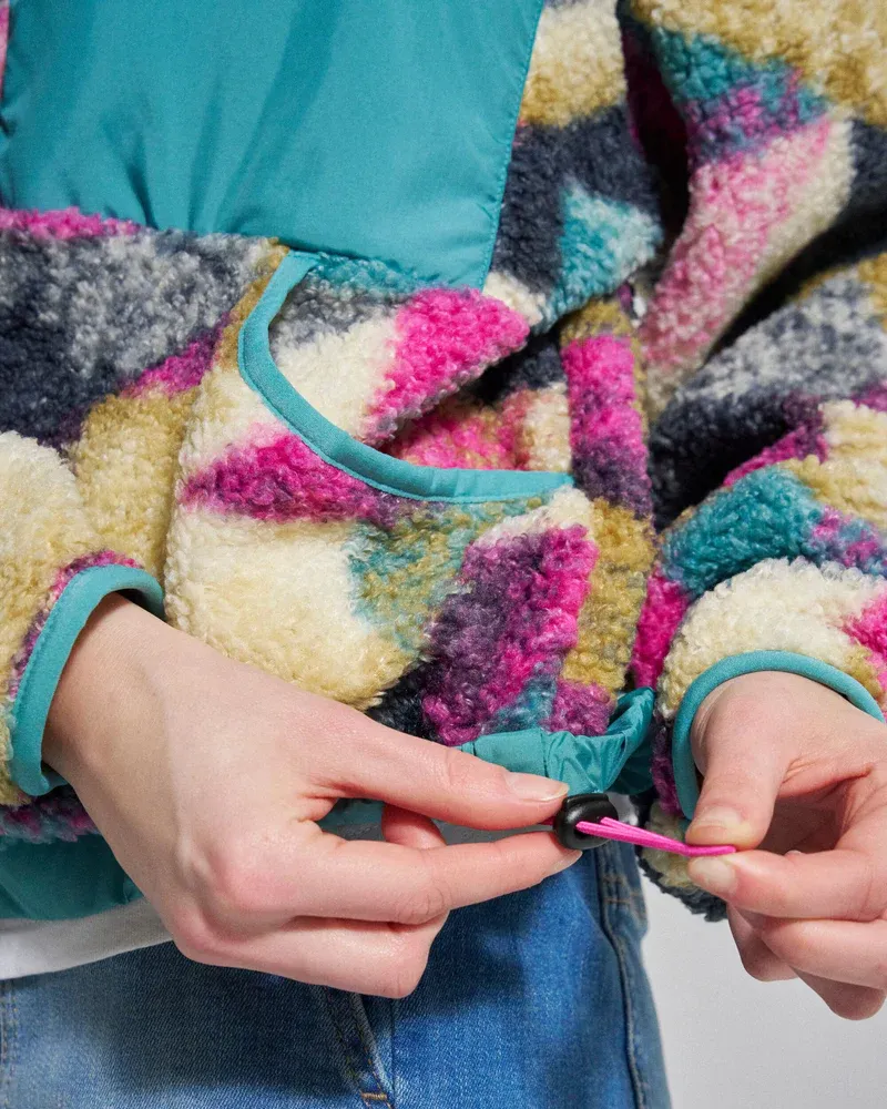 Passenger Women's Ravi Sherpa Fleece - Mosaic Mountain Multi Coloured Cozy Outdoor Pullover-2
