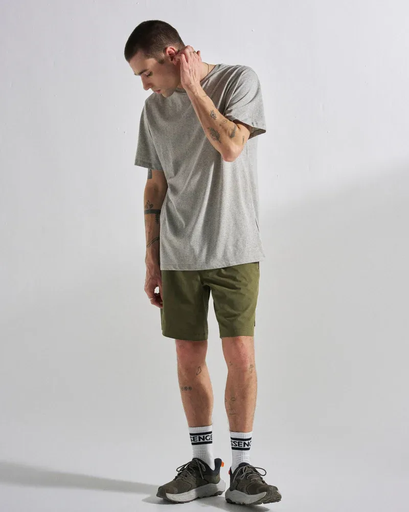 Passenger Classic Logo Cotton T-Shirt - Mid Grey Soft Organic Everyday Essential Tee-1