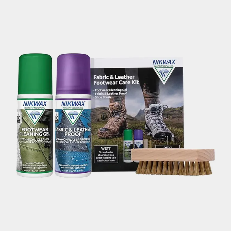 Nikwax Fabric and Leather Footwear Care Kit - Clean and Waterproof Shoes