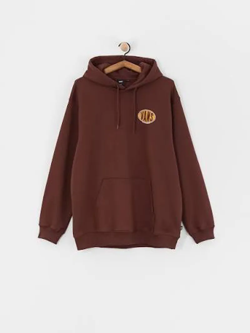 Vans Spray on Logo Loose Hoodie - Brown with Yellow Logo-3