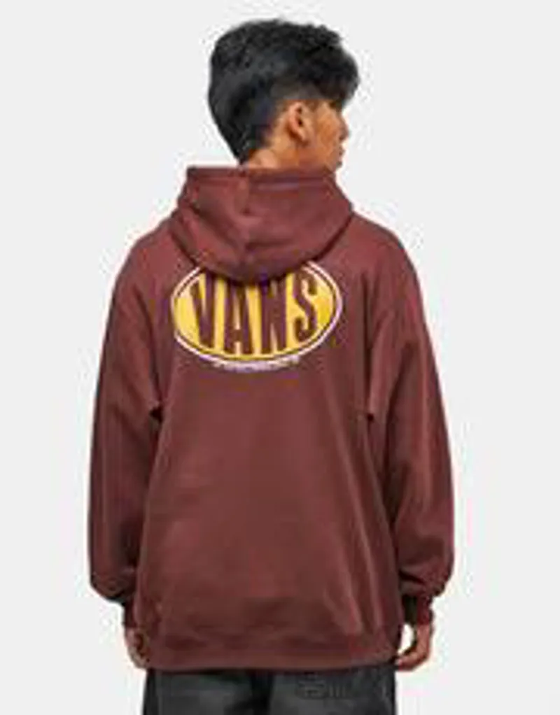Vans Spray on Logo Loose Hoodie - Brown with Yellow Logo-2