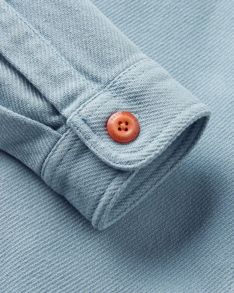 Passenger Island Twill Shirt - Faded Denim Premium Men's Casual Shirt-7