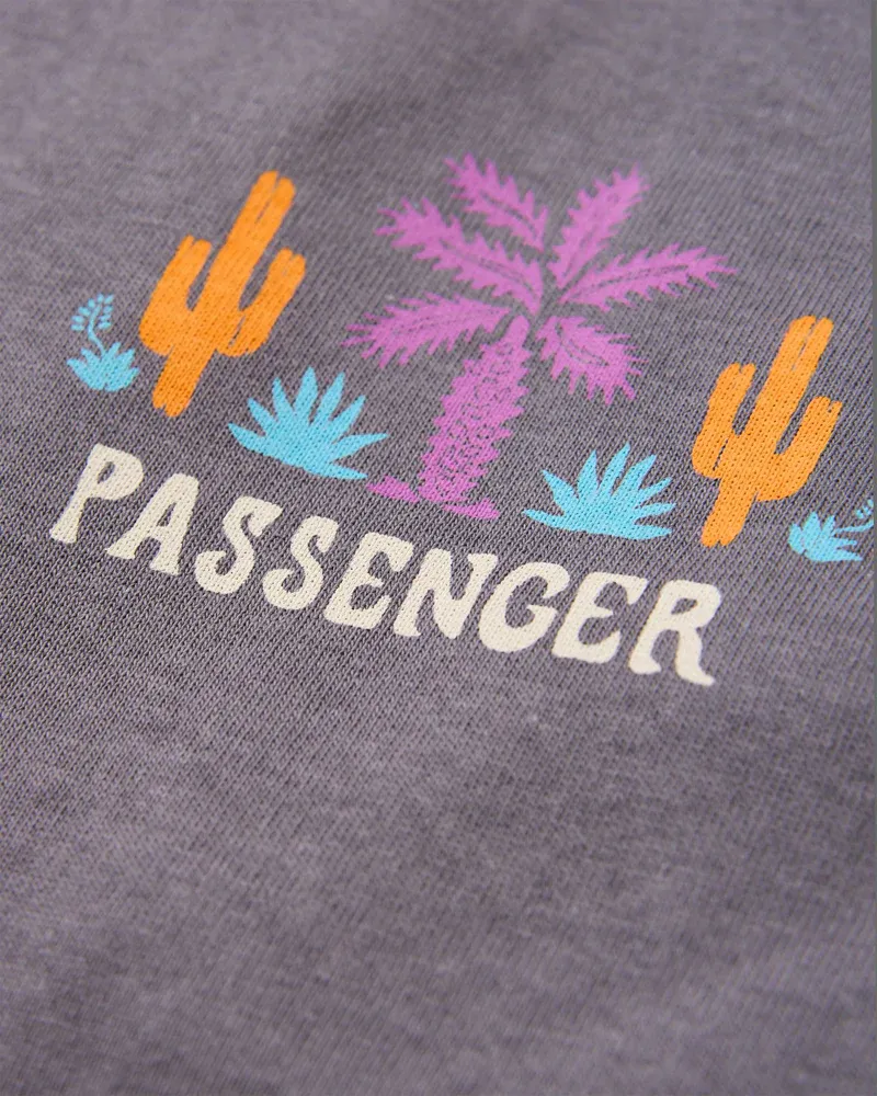 Passenger Women's Cactus Vest Faded Black Recycled Cotton Graphic Tank Top-6