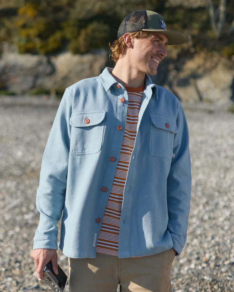 Passenger Island Twill Shirt - Faded Denim Premium Men's Casual Shirt-1