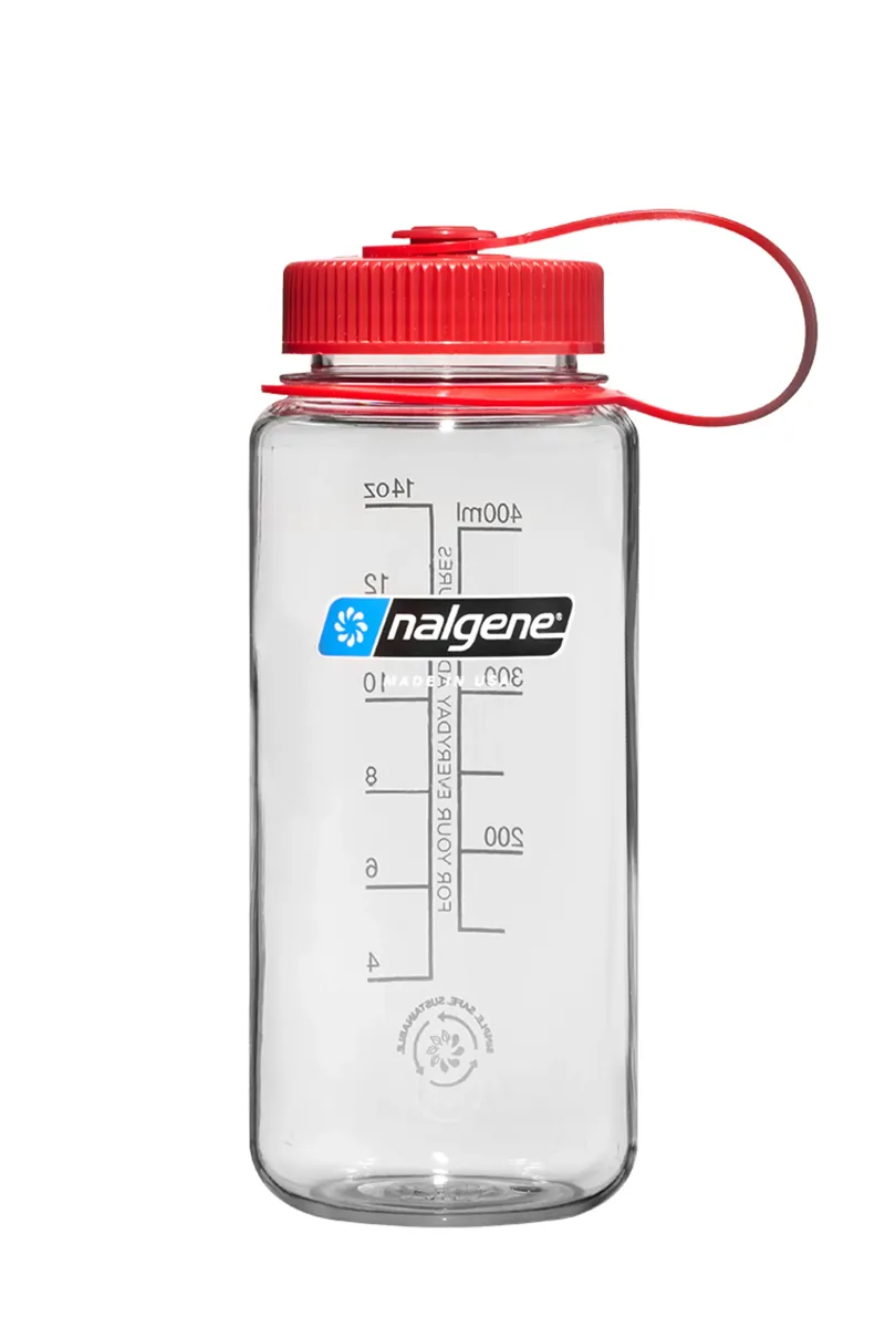 Nalgene Wide Mouth 500ml Sustain Bottle Clear Red
