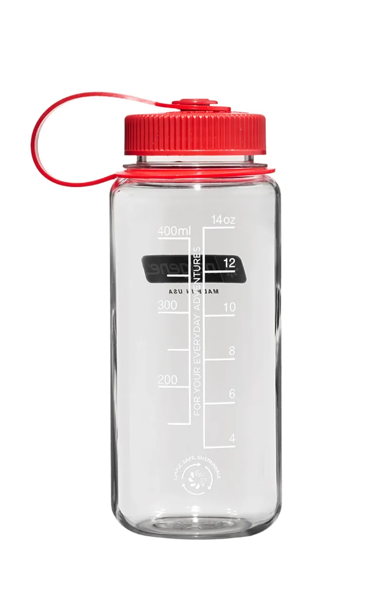 Nalgene Wide Mouth 500ml Sustain Bottle Clear Red-1