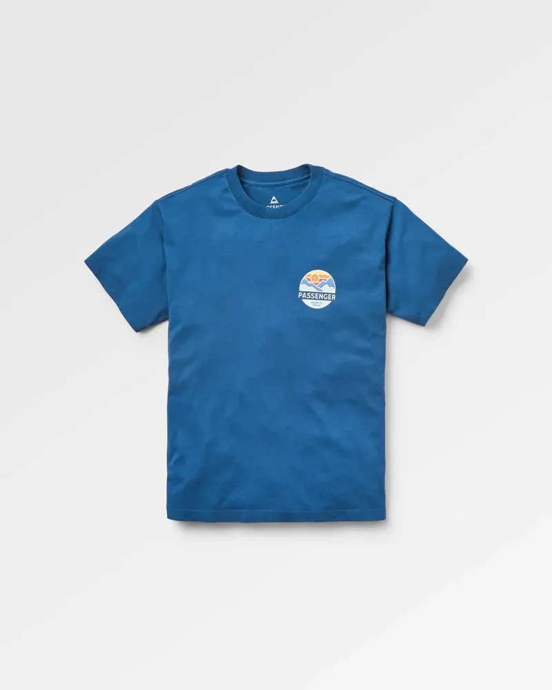 Passenger Men's Laidback Relaxed T-Shirt Marine Blue Organic Cotton Casual Tee