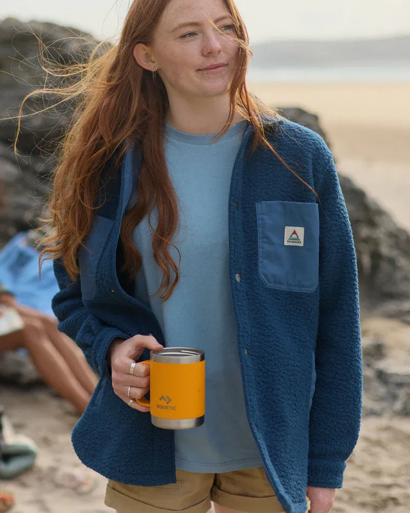 Passenger Women Rappel Sherpa Fleece Shirt Dark Denim