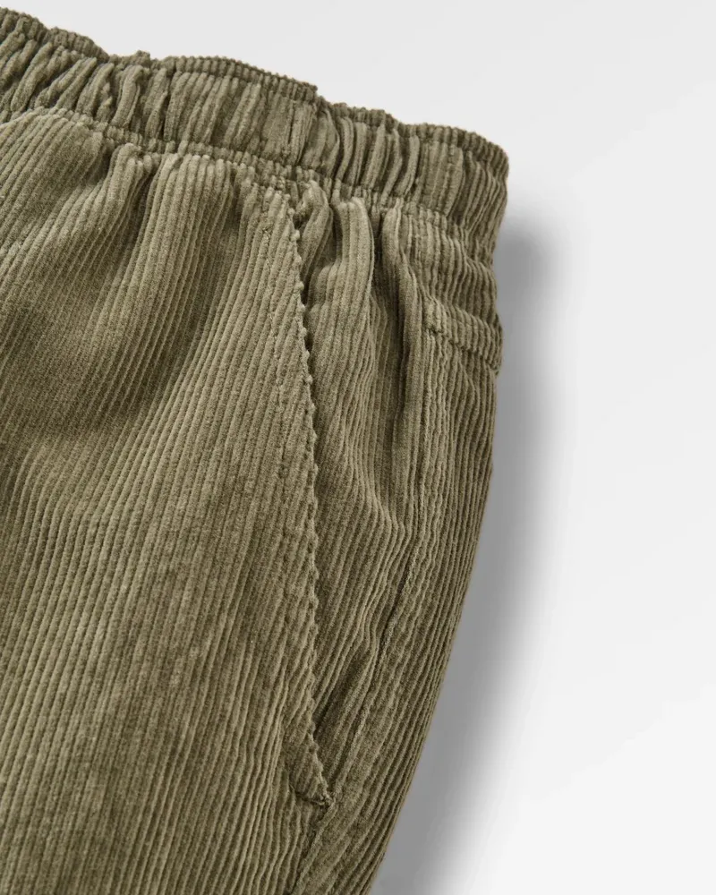 Passenger Drifter Cord Relaxed Fit Trousers - Dusty Olive Men's Corduroy Trousers - Regular Length-6