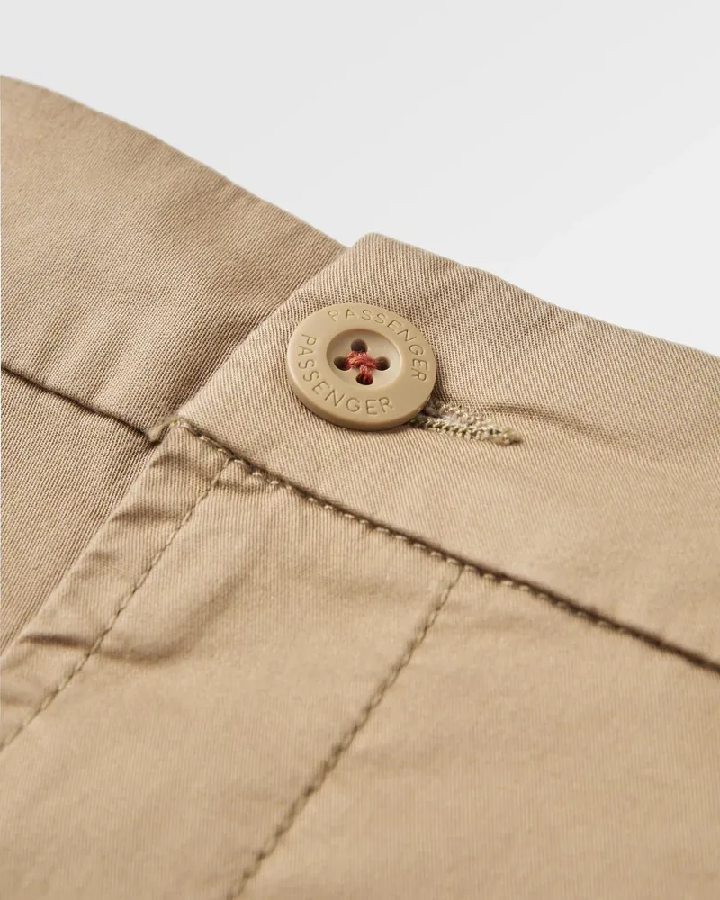 Passenger 365 Organic Cotton Short Chinchilla Brown Men's Stretch Chino Shorts-2