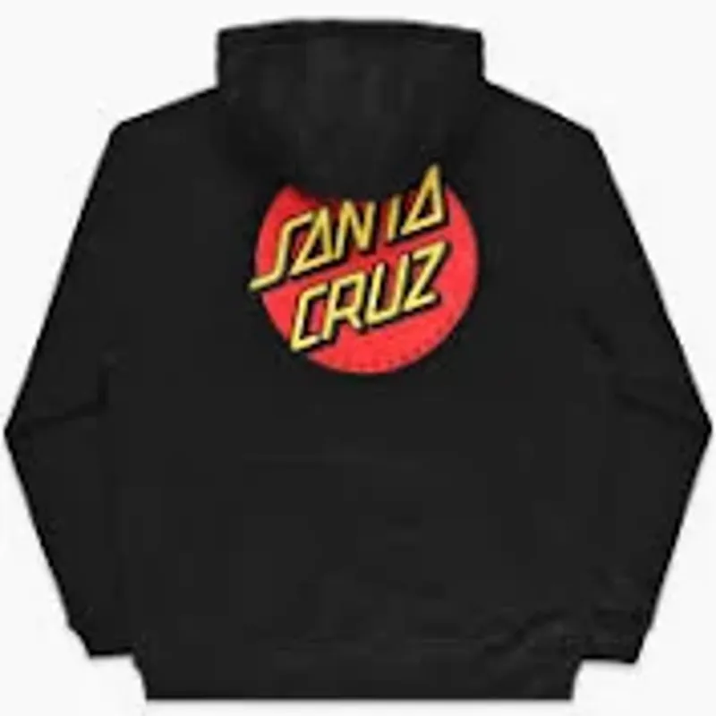 Santa Cruz Black Classic Dot Chest Hoodie Skate Streetwear Essential