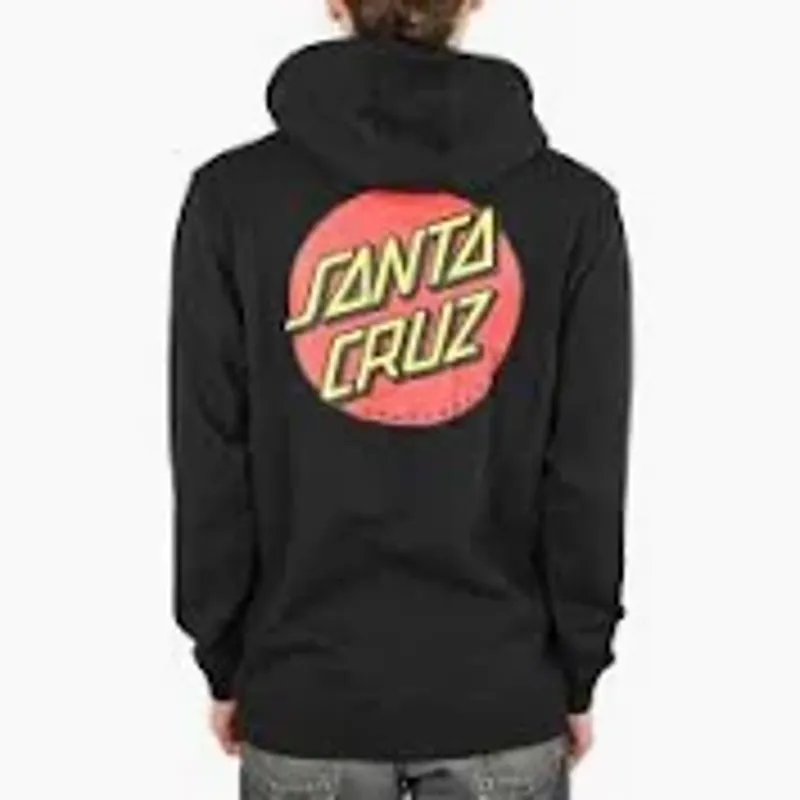 Santa Cruz Black Classic Dot Chest Hoodie Skate Streetwear Essential-1