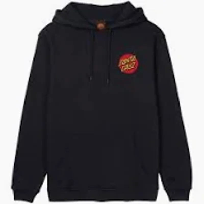 Santa Cruz Black Classic Dot Chest Hoodie Skate Streetwear Essential-2