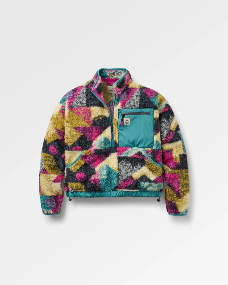 Passenger Women's Ravi Sherpa Fleece - Mosaic Mountain Multi Coloured Cozy Outdoor Pullover-6