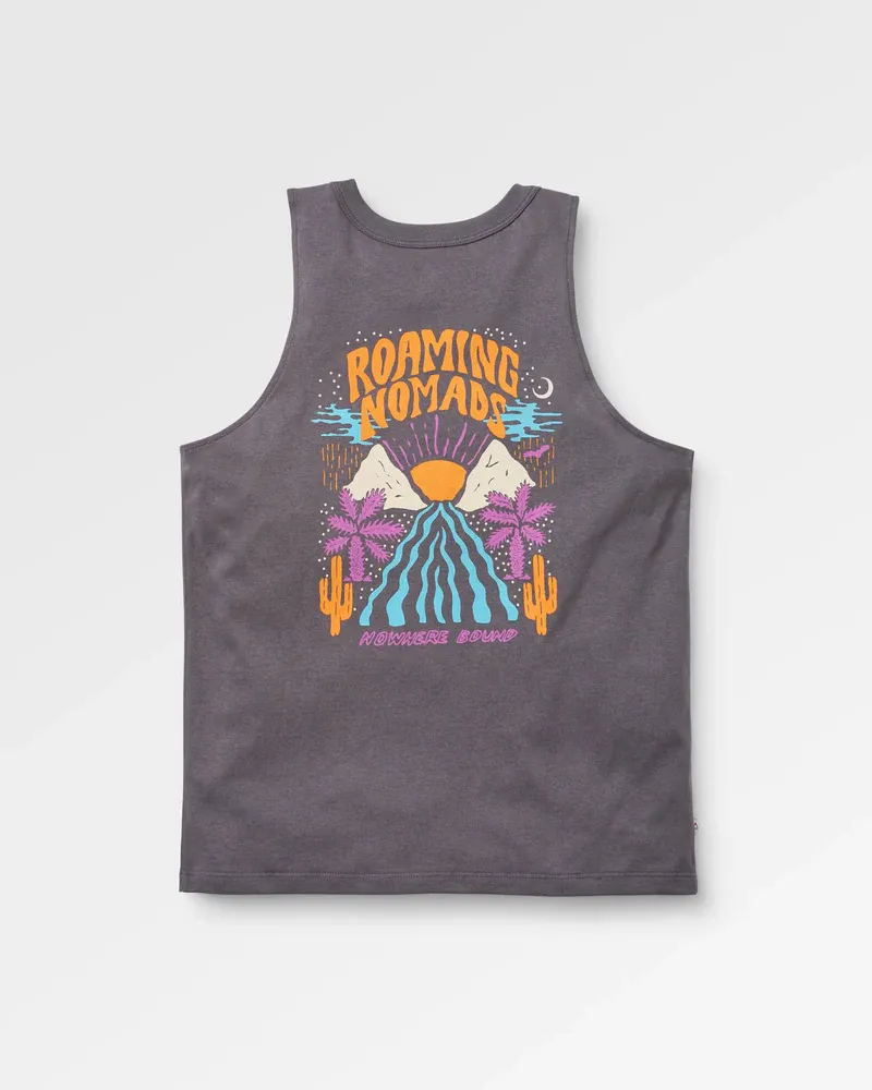 Passenger Women's Cactus Vest Faded Black Recycled Cotton Graphic Tank Top-4