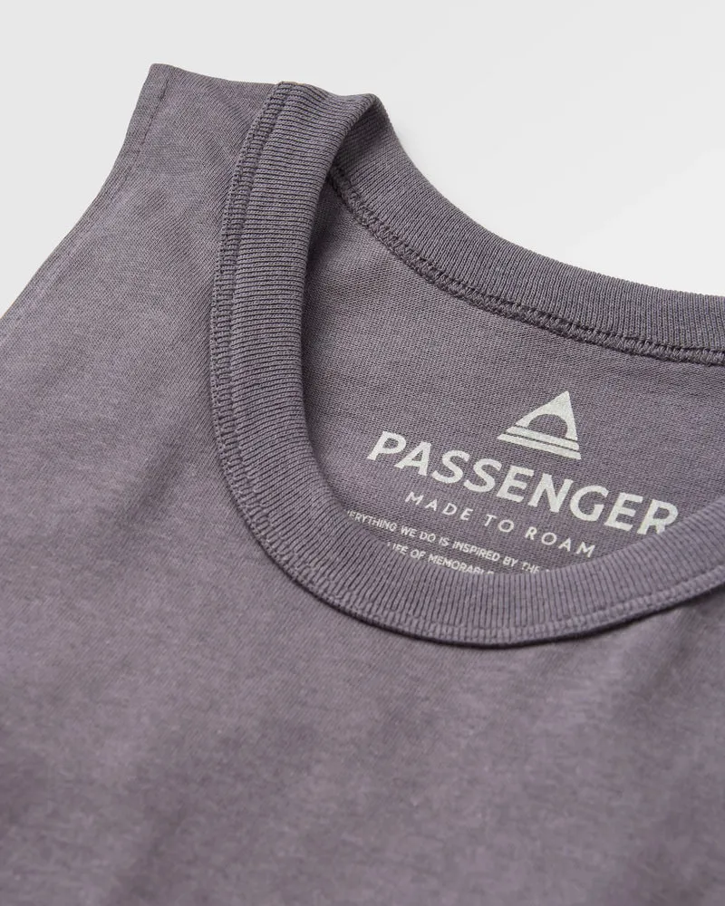 Passenger Women's Cactus Vest Faded Black Recycled Cotton Graphic Tank Top-5