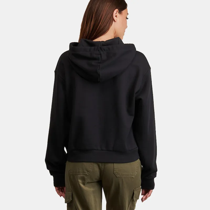 Vans Womens Embroidered Logo Relaxed Hoodie Black-1