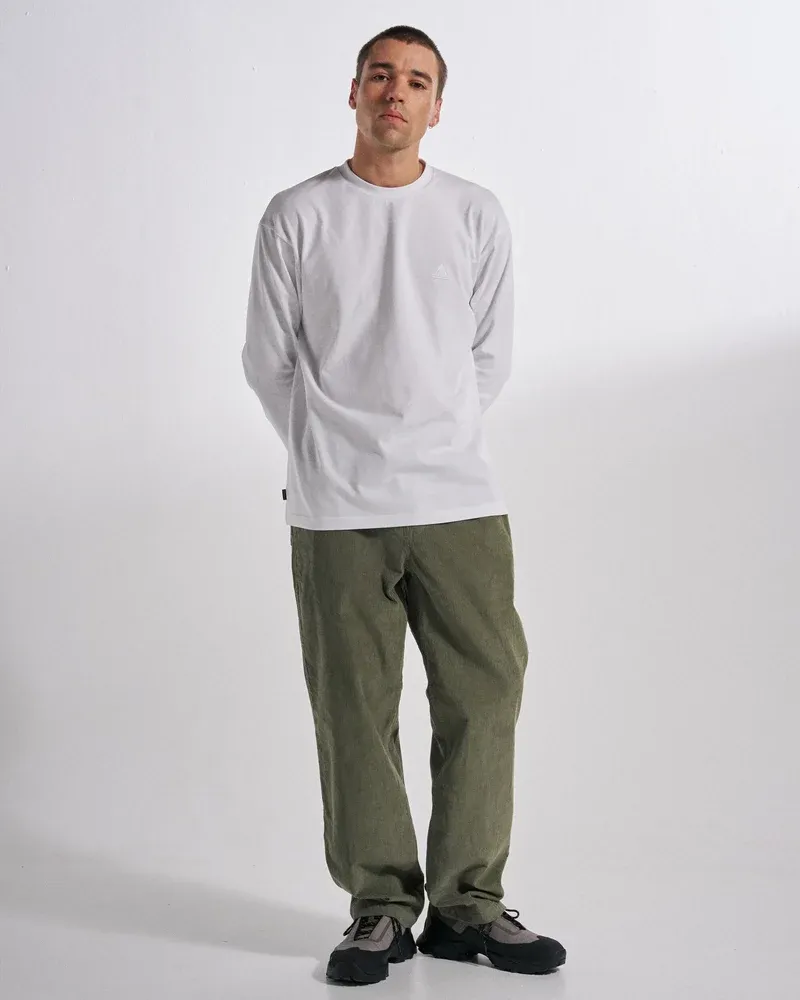 Passenger Drifter Cord Relaxed Fit Trousers - Dusty Olive Men's Corduroy Trousers - Regular Length-4
