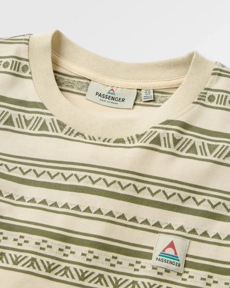 Passenger Mellower Jacquard T-Shirt - Geo Stripe Organic Cotton Men's Tee-1
