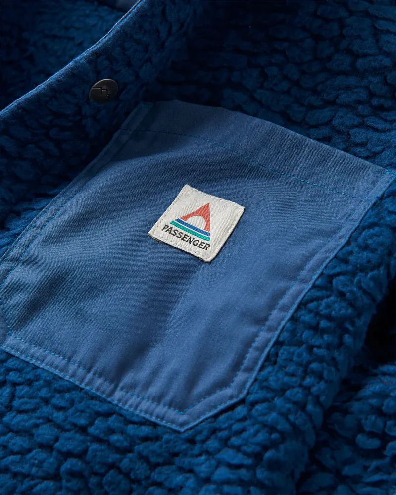 Passenger Women Rappel Sherpa Fleece Shirt Dark Denim-3