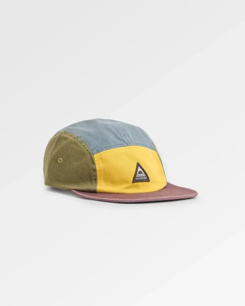 Passenger Fixie 5 Panel Cap - Dusty Ochre/Stormy Blue