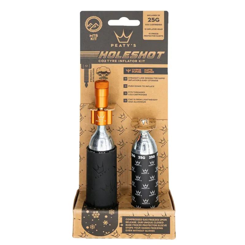 Peaty's Holeshot MTB 25g CO2 Tyre Inflator in Mango