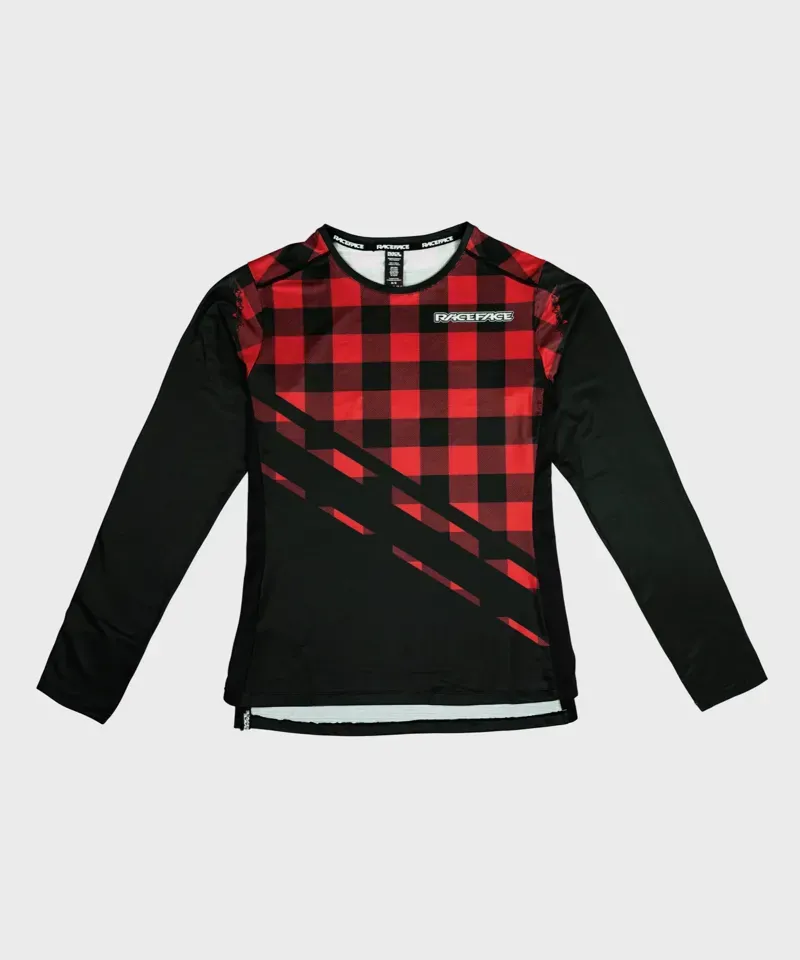 2021 Race Face Diffuse Womens Long Sleeve Jersey in Red