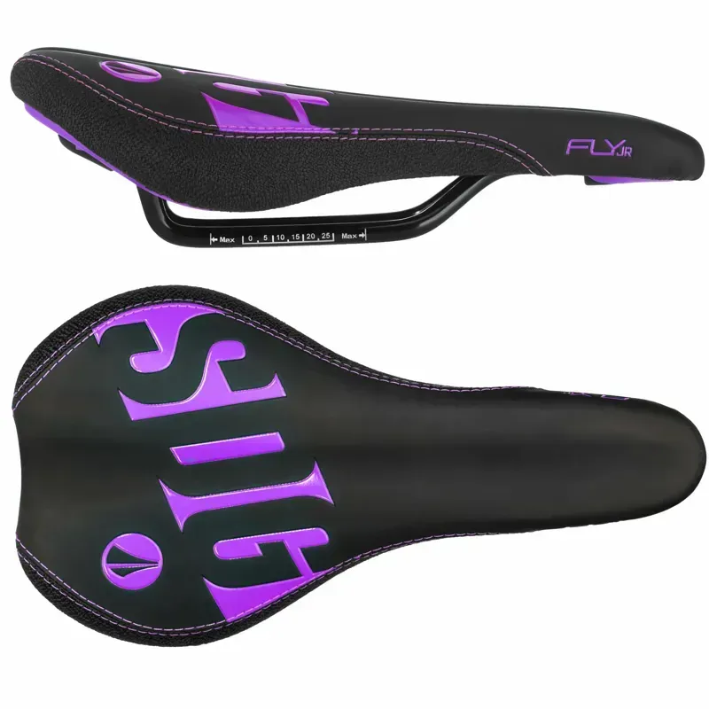 SDG Fly Junior Steel Saddle in Black/Purple