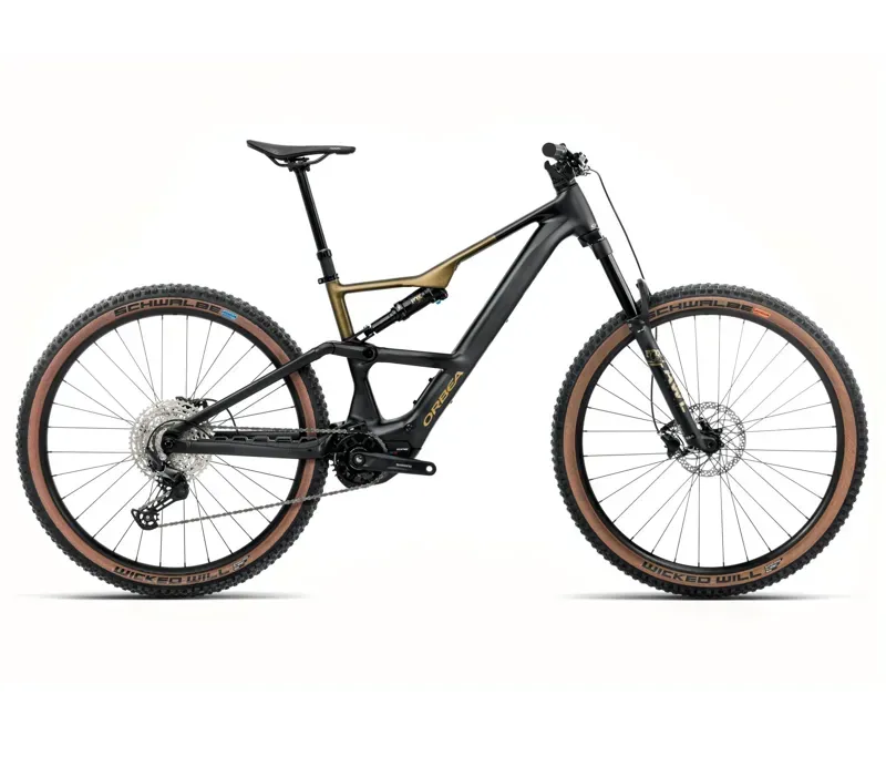 Orbea Rise SL H30 E-MTB in Diamond Black-Splash Olive Green Matt