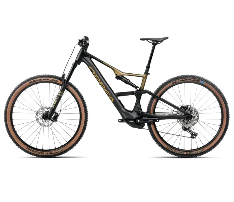 Orbea Rise SL H30 E-MTB in Diamond Black-Splash Olive Green Matt-1